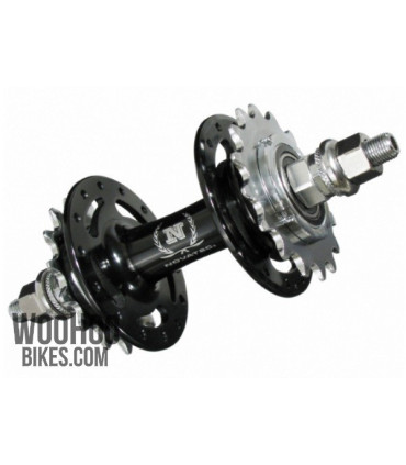 NOVATEC A166SBT Rear Hub, Low Flange, Fix 16T / Fix17T Speed 32H Black